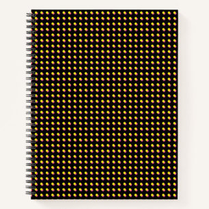 80's/90's Retro Black And Neon Yellow Dots Pattern Notebook