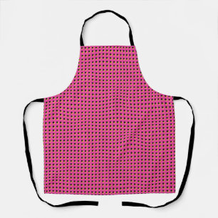 80's/90's Retro Neon Pink Dots Pattern Apron