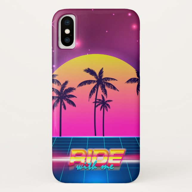 80's 90's Style Retro Futuristic iPhone case (Back)