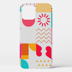 80s-90s Trendy Geometric Background iPhone 12 Case