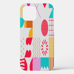 80s-90s Trendy Geometric Background iPhone 12 Case
