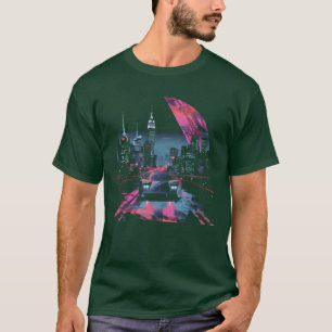 80s 90s Vaporwave Retro Car City Synthwave friend T-Shirt