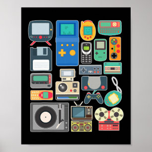 80s 90s Video Game Retro Vintage Clic Arcade Poster