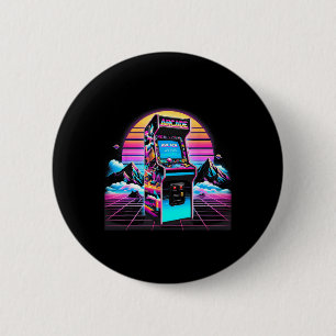 80s 90s Vintage Retro Arcade Video Game Old School 6 Cm Round Badge
