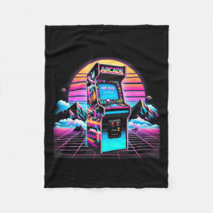 80s 90s Vintage Retro Arcade Video Game Old School Fleece Blanket
