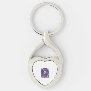 80s Aerobics Neon Cat Funny Cat Lover Design - 80s Key Ring