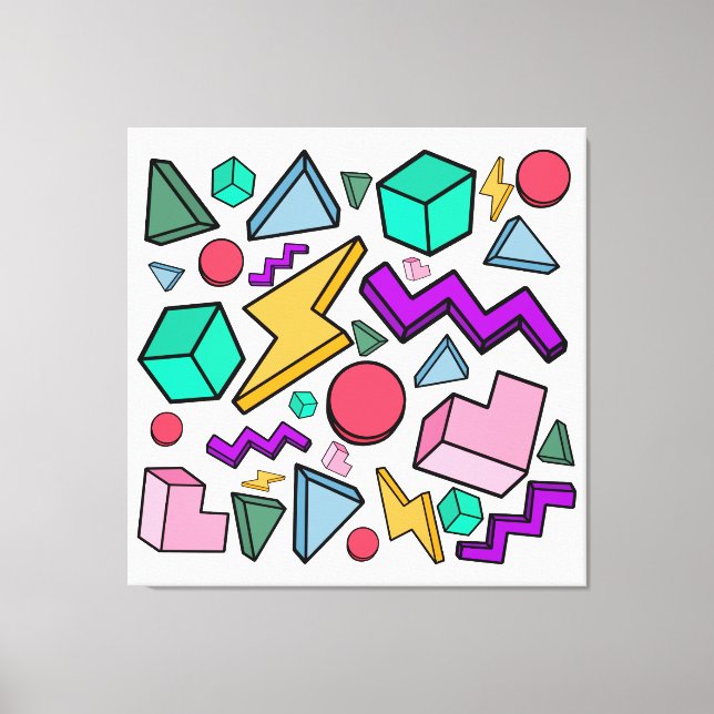 80s Aesthetic Vintage Retro Canvas Print (Front)