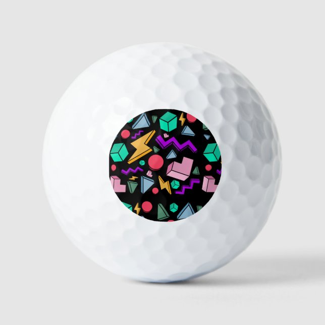 80s Aesthetic Vintage Retro Golf Balls (Front)