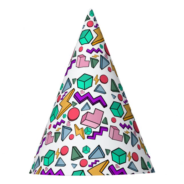 80s Aesthetic Vintage Retro Party Hat (Front)