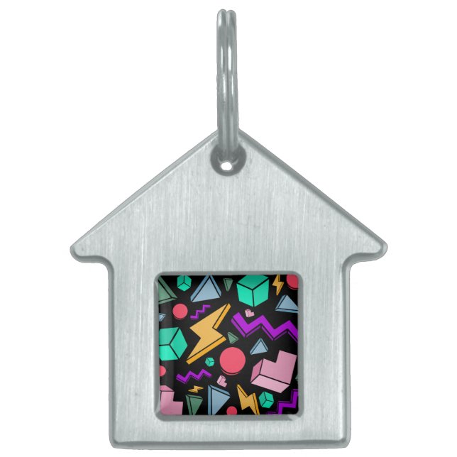 80s Aesthetic Vintage Retro Pet ID Tag (Front)