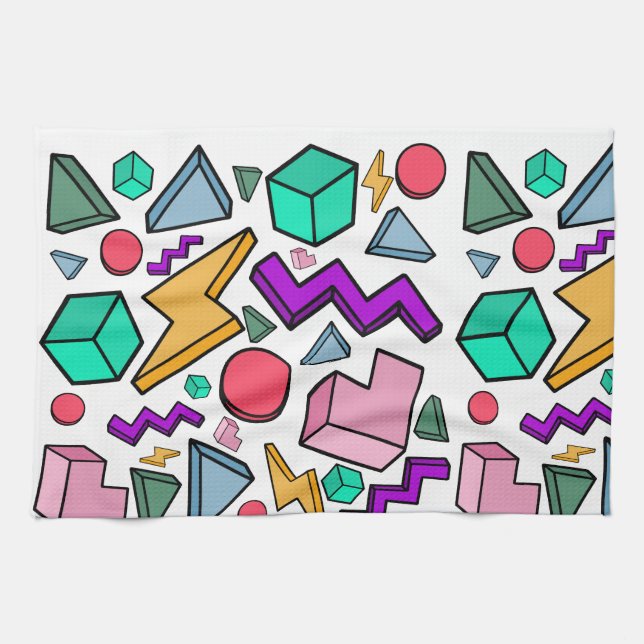 80s Aesthetic Vintage Retro Tea Towel (Horizontal)