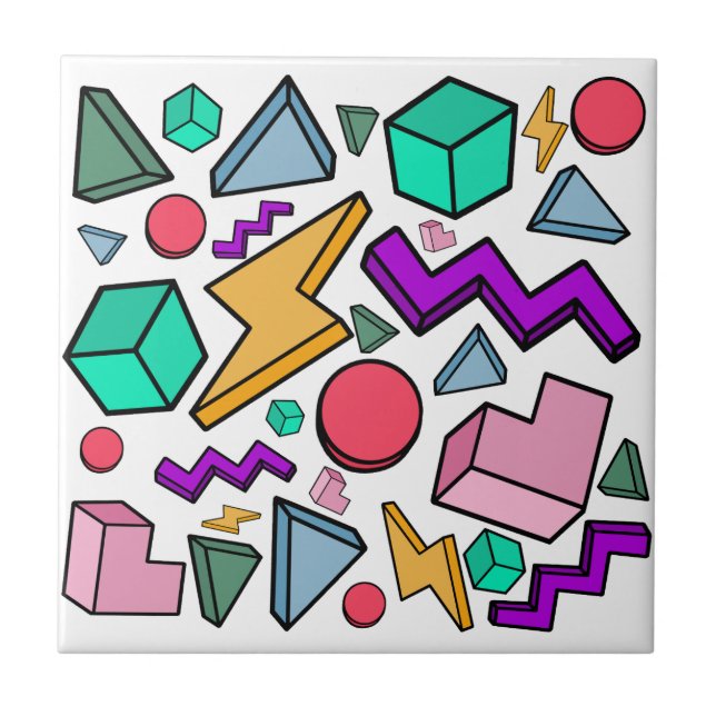 80s Aesthetic Vintage Retro Tile (Front)