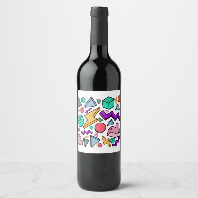 80s Aesthetic Vintage Retro Wine Label (Front)