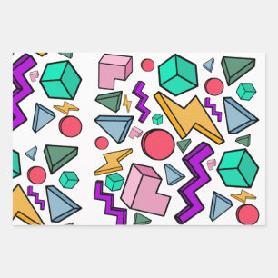 80s Aesthetic Vintage Retro Wrapping Paper Sheet