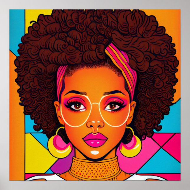 80s American Girls in Pop Art Style: Colorful ! Poster (Front)
