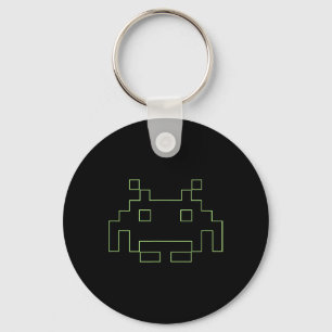 80s Arcade Game Retro Space Alien Invaders Gamer  Key Ring