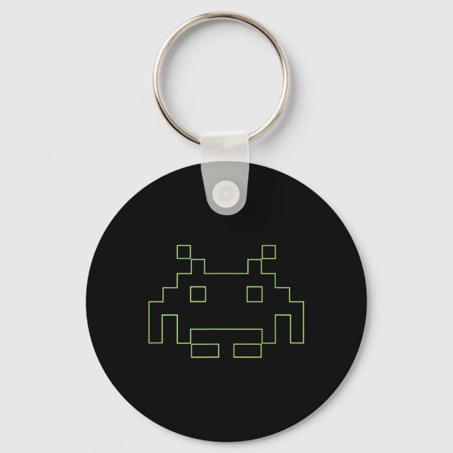 80s Arcade Game Retro Space Alien Invaders Gamer  Key Ring (Front)