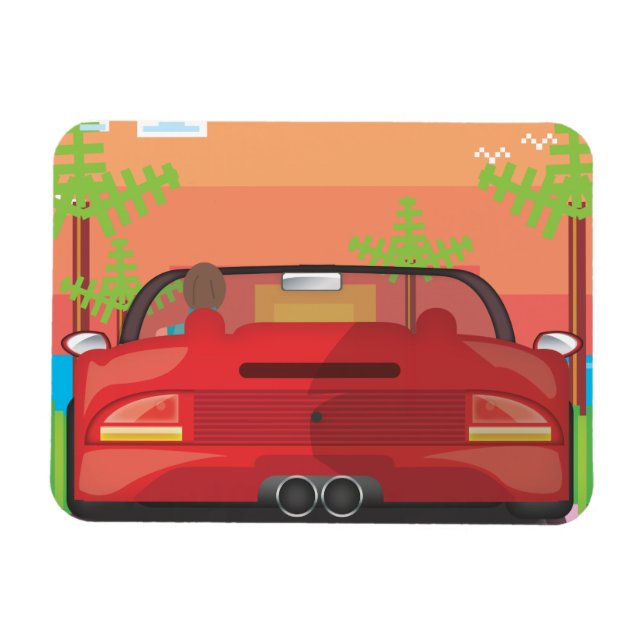 80s Arcade Sports Car Magnet (Horizontal)