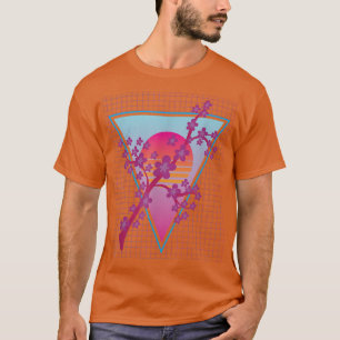 80s Art Japanese Sakura Flower Vaporwave Cherry Bl T-Shirt
