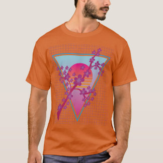 80s Art Japanese Sakura Flower Vaporwave Cherry Bl T-Shirt
