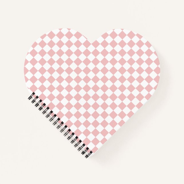 80s Baby Pink Chequerboard Notebook (Front)