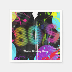 80's Bash Retro Rainbow Splash Birthday Party Napkin