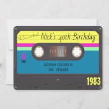 80's Birthday Party, Cassette Tape Custom Details