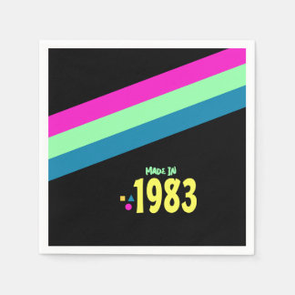 80's Birthday Party, Made in 1983 Retro Napkin