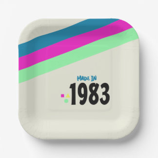 80's Birthday Party, Made in 1983 Retro Paper Plate