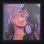 80s Black & Purple Hair Feminine Pop Art Collage Faux Canvas Print<br><div class="desc">Embrace your feminine power and let it wash over your bodaciously awesome hair. This pop art collage painting features a woman with 80s style black hair and purple streaks looking up into the sky - all while wearing a macaron earring and colourful makeup. Originally painted on newsprint with acrylics and...</div>