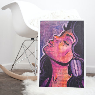 80s Black & Purple Hair Feminine Pop Art Collage P Poster