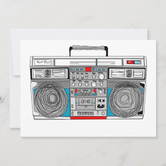 80s boombox invite (Front)