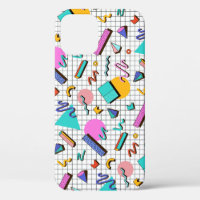 80s Bright Chequered: Vintage Geometric.