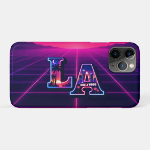80s California Style Neon LA Typography Art  Case-Mate iPhone Case