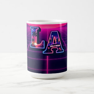 80s California Style Neon LA Typography Art  Coffee Mug