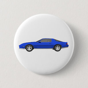 80's Camaro Sports Car: 3D Model: 6 Cm Round Badge