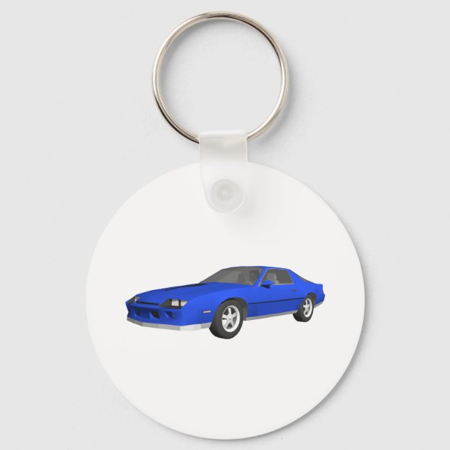 80's Camaro Sports Car: 3D Model: Key Ring (Front)