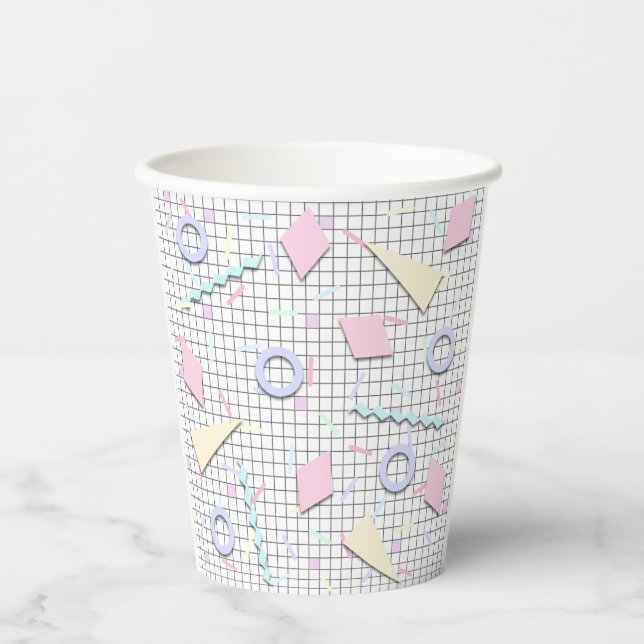 80s Candy Pastel Geo Print Cups (Front)