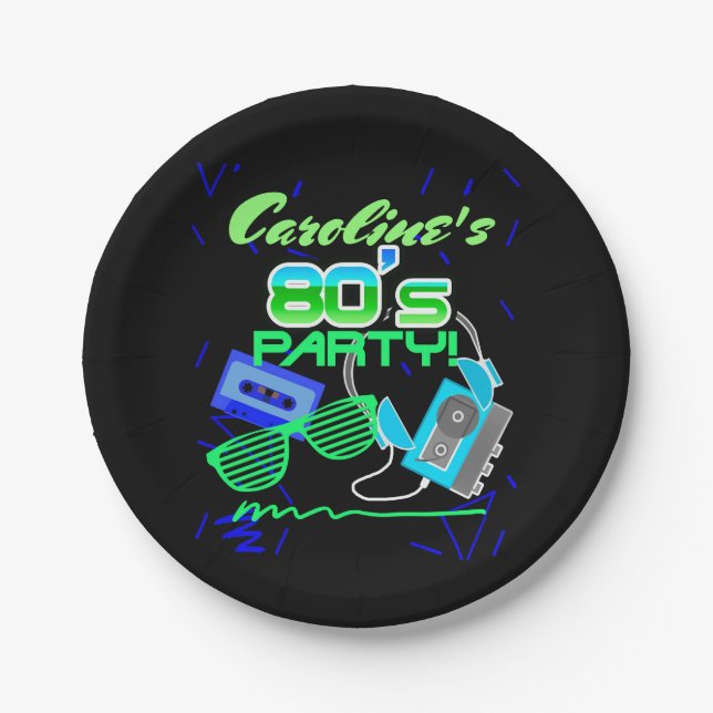 80s Cassette Tape Party Paper Plate (Front)