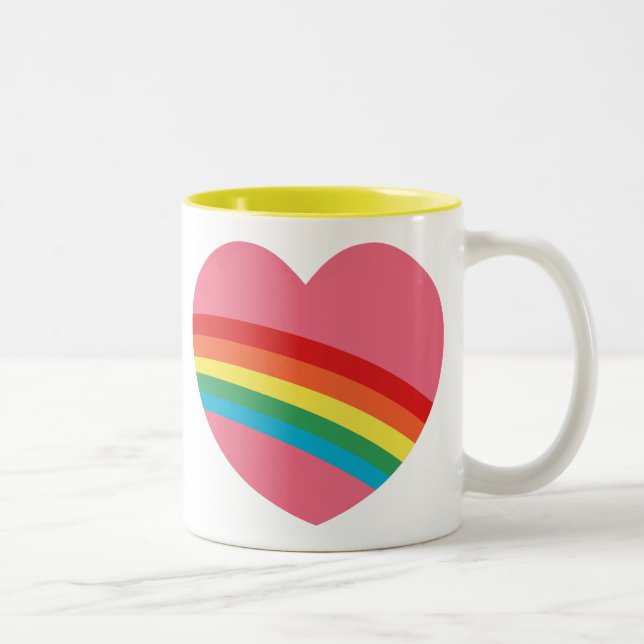 80s Chunky Rainbow Heart Mug (Right)