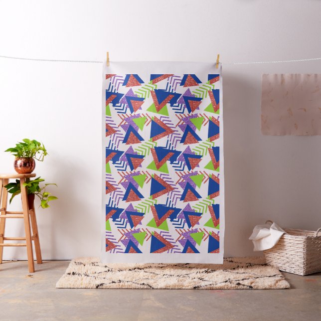 80s Colour Abstract | Navy Rose Gold Mint 90s Fabric (In Situ)