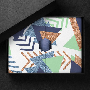 80s Colour Abstract   Navy Rose Gold Mint 90s Tissue Paper