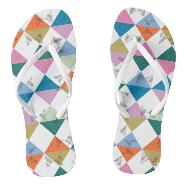 80's colourful triangles jandals (Footbed)