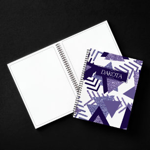 80s Cool Abstract   Purple Passion Shapes Custom Notebook
