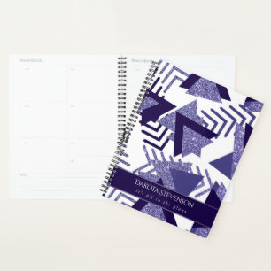 80s Cool Abstract Purple Passion Shapes Custom Planner