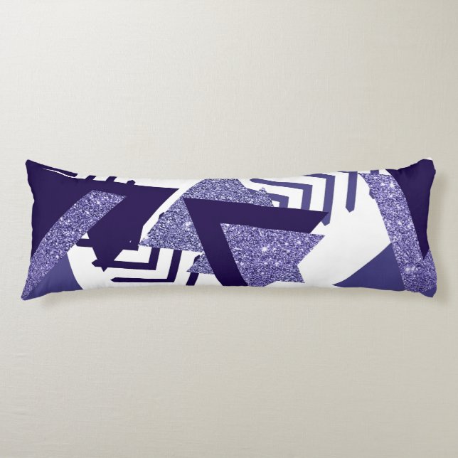 80s Cool Abstract | Purple Passion Shapes Pattern Body Cushion (Front)