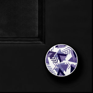 80s Cool Abstract Purple Passion Shapes Pattern Ceramic Knob