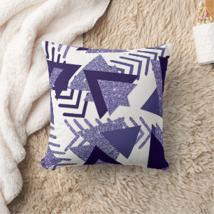 80s Cool Abstract   Purple Passion Shapes Pattern Cushion
