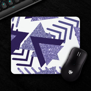 80s Cool Abstract   Purple Passion Shapes Pattern Mouse Pad