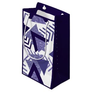 80s Cool Abstract   Purple Passion Shapes Pattern Small Gift Bag
